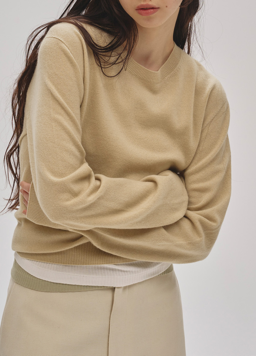 喀什米爾混紡無縫針織衫